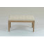 Repose-pieds traditionnel capitonné en tissu d'aspect lin