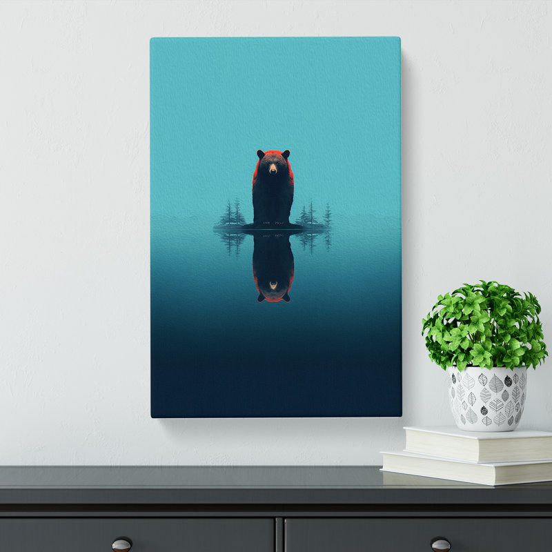 Bear Minimalism - Wrapped Canvas, 50cm H x 35cm W x 3cm D
