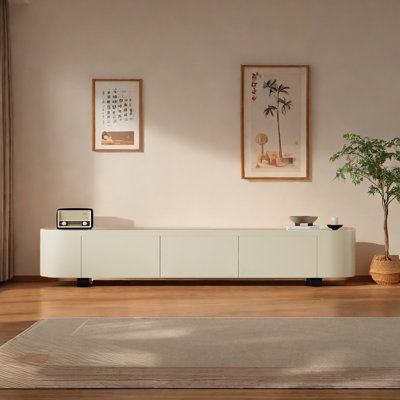 Meuble télé crème avec finition piano