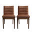 Chaises de salle à manger rembourrées avec pieds en caoutchouc (ensemble de 2), brun cognac