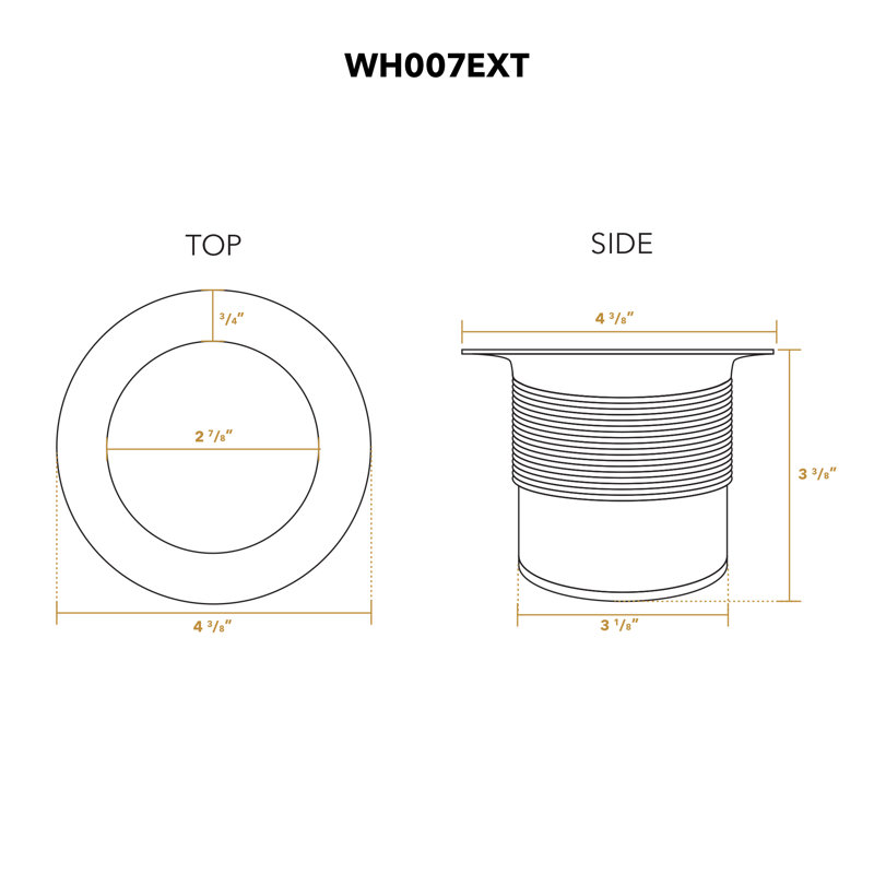 Whitehaus Extended flange for Cyclonehaus Garbage disposal ONLY, Deep Fireclay Sinks, Chrome
