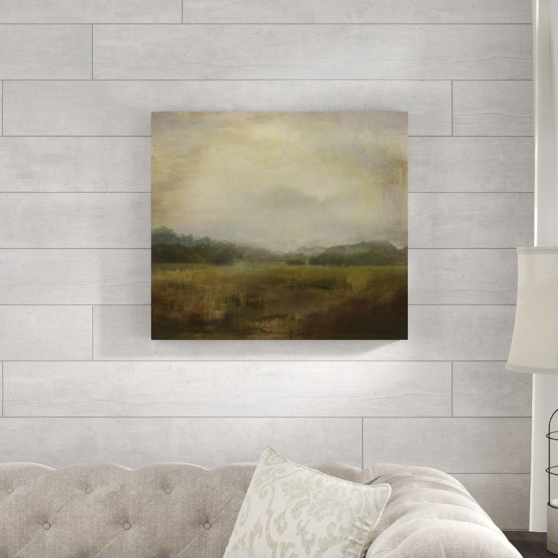 «Spearmint» par Elle Youngstrom - peinture sur toile tendue, Extérieur, H 30 po x l 34 po x P 1,5 po
