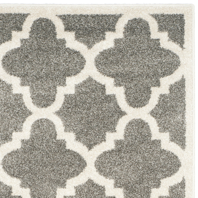 Tapis géométrique gris foncé / beige Ammundsen, Rectangle 8 pi x 10 pi