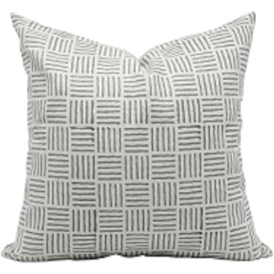 Coussin décoratif à motif de blocs de tissu fabriqué à la main Fabividine, Amritvela, Mauve