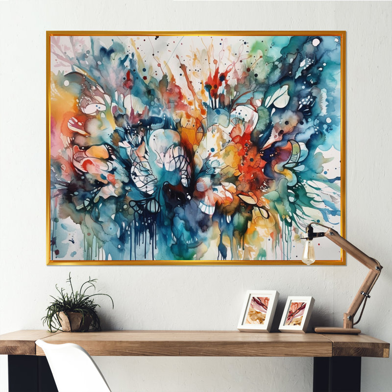 Captivating Boho Dance I - Abstract, reproduction d'art encadrée, H 34 po x l 44 po x P 1,5 po, Cadre flottant doré