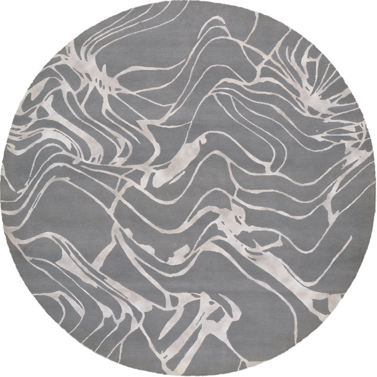 Flow Ice Round Area Rug