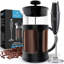 Ensemble de cafetière et mousseur à lait en acier inoxydable de qualité supérieure Zulay Kitchen - 8 tasses 34 oz