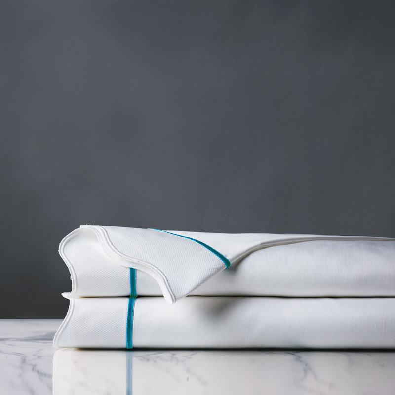 Drap Calypso Peacock par Celerie Kemble, Drap plat pour lit simple
