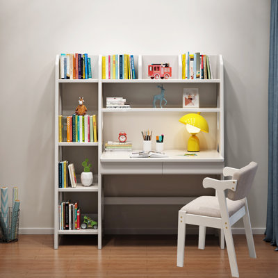 Dushane Kids Writing Desk Computer Table Bookshelf with Chair