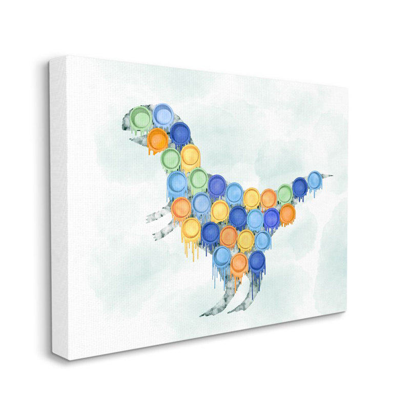 «Baltz Dinosaur Paint Cups», conception pour enfants, Toile tendue, H 36 po x l 48 po x P 1,5 po