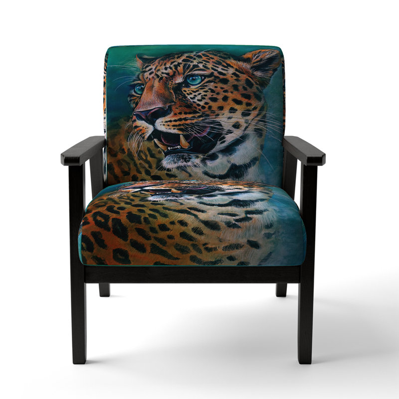 Artistique, peinture colorée de léopard - Chaise d'appoint rembourrée traditionnelle et fauteuil