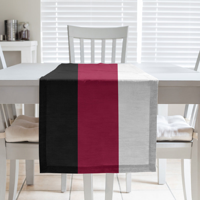 Miami Basketball Table Runner, Black/White/Red, 72" L x 16" W, Cotton blend