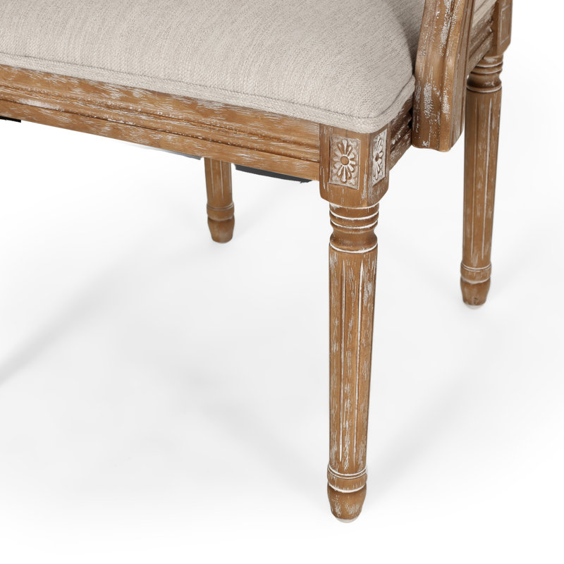 Fauteuil à dossier Louis Lapathos, Naturel, Beige, 4