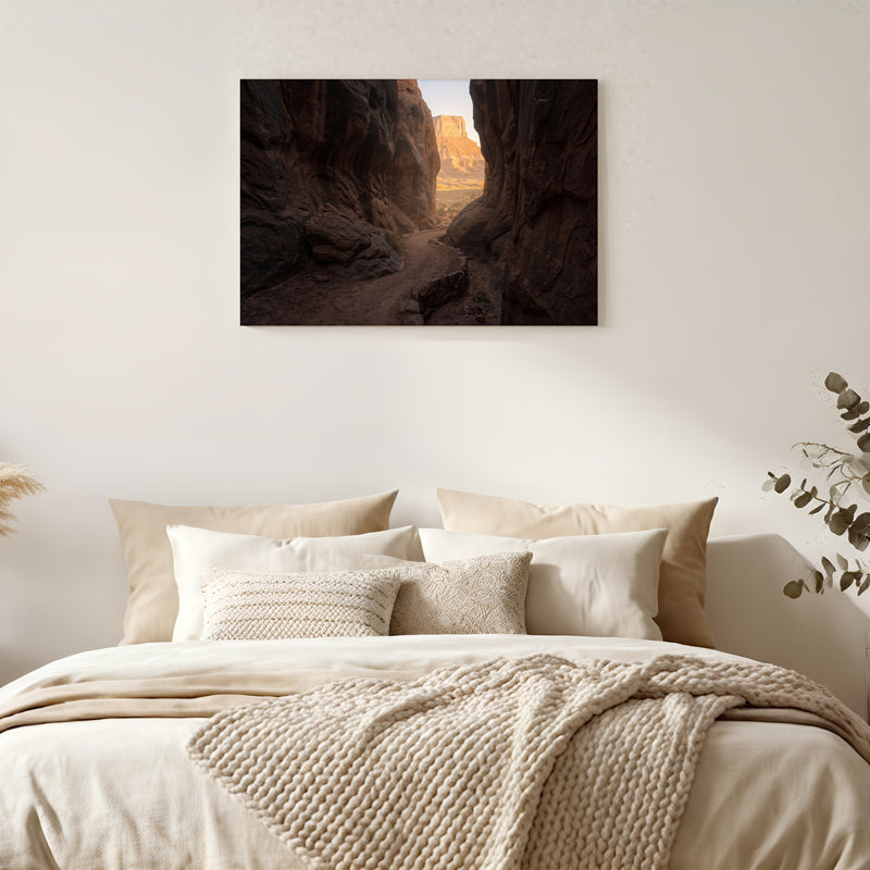 «Red Rock Canyon Path to Sunlit Mesa», art mural sur toile, H 12 po x l 18 po