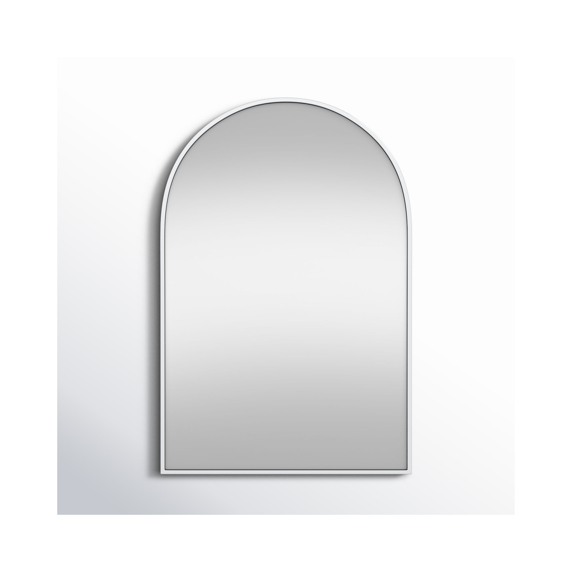 Sabine Metal Arch Wall Mirror, Silver, 36" x 24"