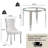 37"Modern Glass Dining Table Set, Irregular Stainless Steel Table Legs And Velvet Tufted Backrest Chairs-1077250770-1077250774-1077250600