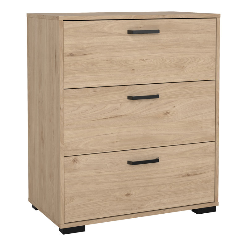 Sumehra Chest of 3 Drawers in White, Brown