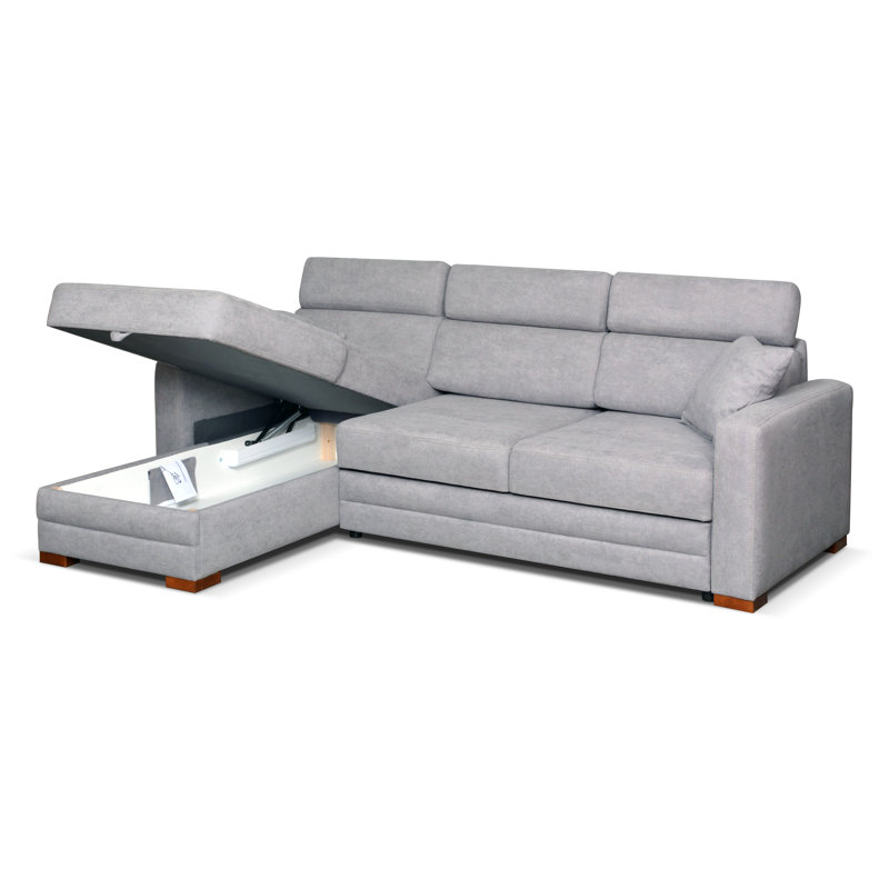 Daveney 3 Seater Sofa Bed, Left Hand Facing, Fold Out, Grey