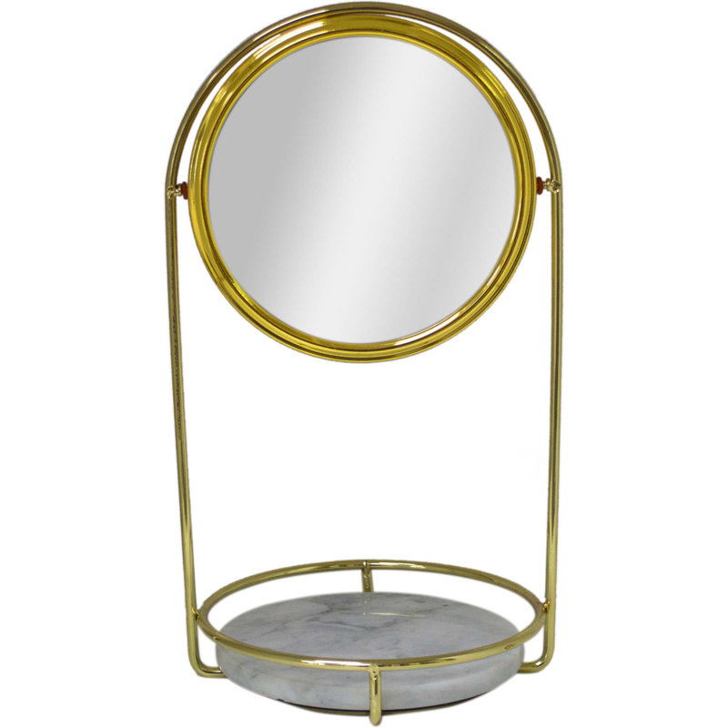 MaKee Metal Flat Floor Mirror with Shelves