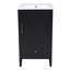 Meuble-lavabo de 20 po avec lavabo, armoire de salle de bain avec porte, tablette de porte et patins réglables, tiroir