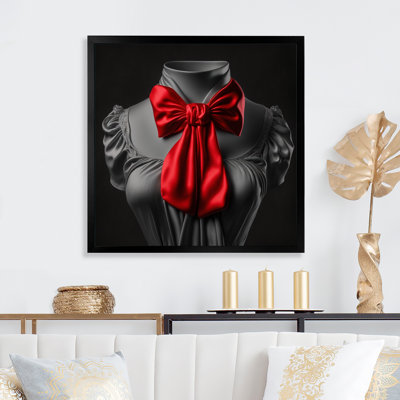 «Vintage Red Ribbon Fashion Bust», reproduction sur toile