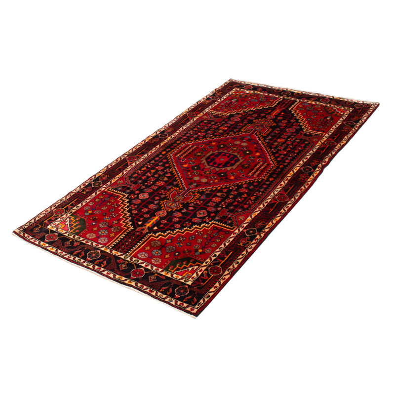 Tapis noir et rouge Anatolian Vintage 4 pi 10 po x 9 pi 0 po