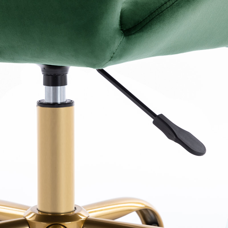 Chaise de bureau pivotante en velours Alec, Vert foncé