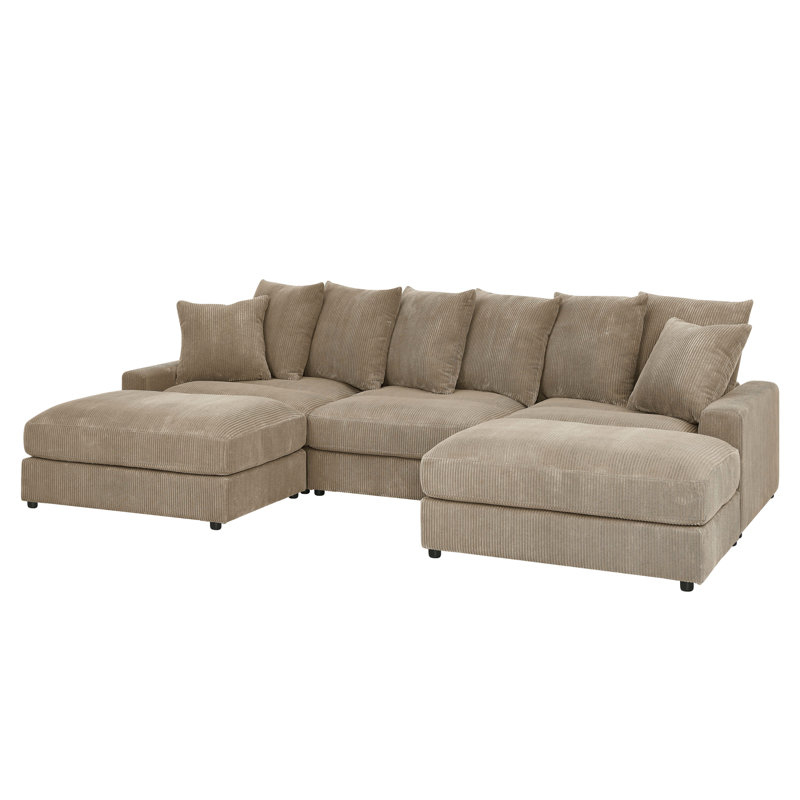 Canapé modulaire réversible d'angle avec repose-pieds
