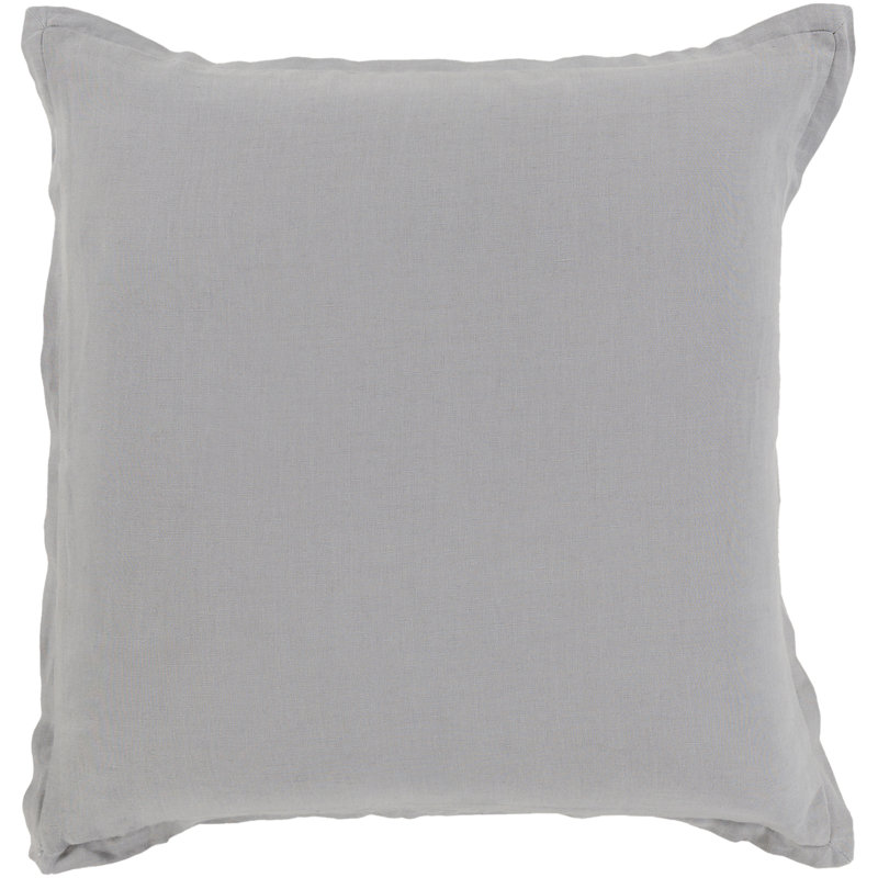 Coussin décoratif Orianna, 22 po x 22 po, Gris clair, Polyester / Bourre en polyester