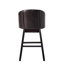 Tabouret de bar pivotant brun à 360 degrés avec accents cloutés, pieds et pieds en bois d'hévéa pour coin de cuisine