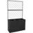 3-Section Wicker Planter Box with Trellis - Black