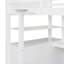 Lit mezzanine simple avec rangement et espace de travail - Bureau fonctionnel en bois massif blanc pour économiser de l'espace-2027106550