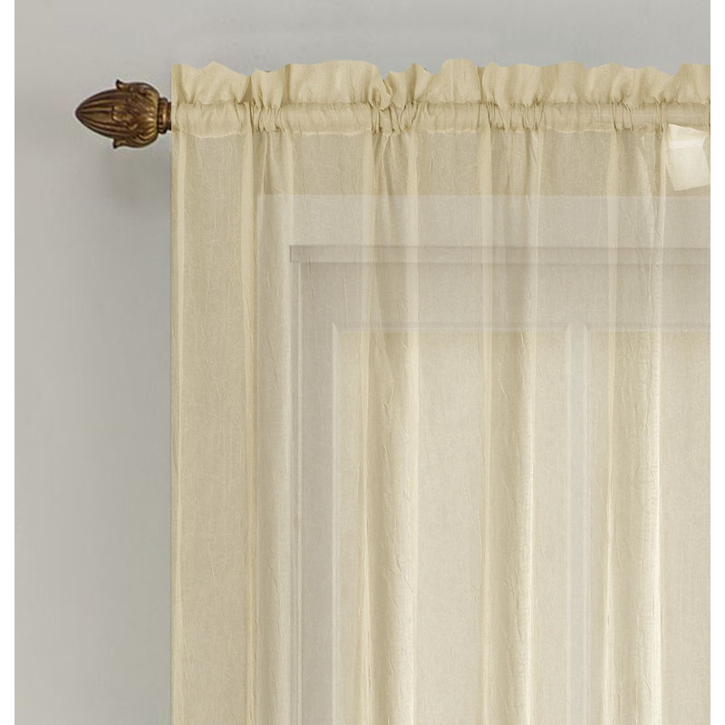 Panneau de rideau diaphane avec passe-tringle Maxon, Gold, 52" W x 72" L
