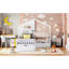 Lit simple avec lit tapissier, capacité de charge, charge sans fil, tablettes, 2 tiroirs, option de déploiement blanc pour l'espace, fondation de tiroirs-486657386