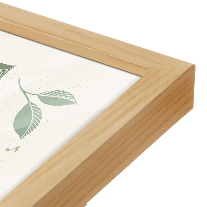«Song Birds Green», impression encadrée sur papier, H 30 po x l 30 po, Érable