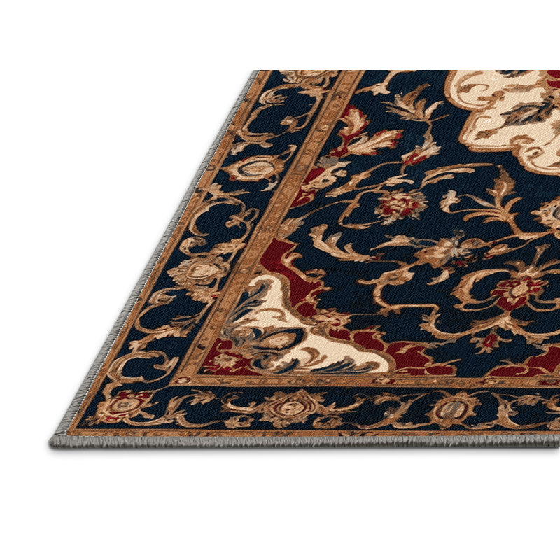 Tapis gris français lavable à la machine, Rectangle 6 pi x 9 pi