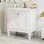 Meuble-lavabo 30 po avec lavabo, deux portes avec tablette, charnières de porte à fermeture en douceur, style rétro, blanc-217532687