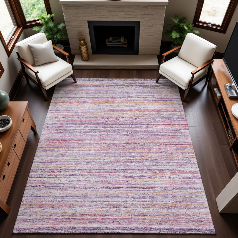 Premium Machine Washable Barry AMF1239 Stripes Rug, Rectangle 10' x 14'