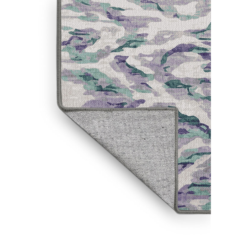 Machine Washable Gray Area Rug, Square 8'