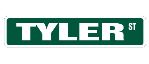 Plaque de rue Tyler en plastique robuste 4 po x 18 po