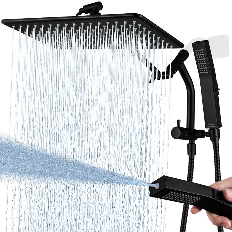 14 Inches Rain Shower Head, 3-Way Diverter With Pause Setting,Adjustable Extension Arm, Chrome