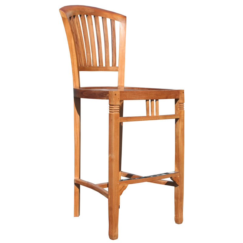 Bauman Outdoor Teak Bar Stool