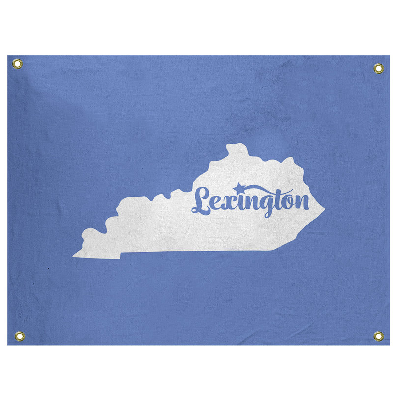 Tapisserie murale lexington kentucky, H 26 po x l 36 po, Bleu