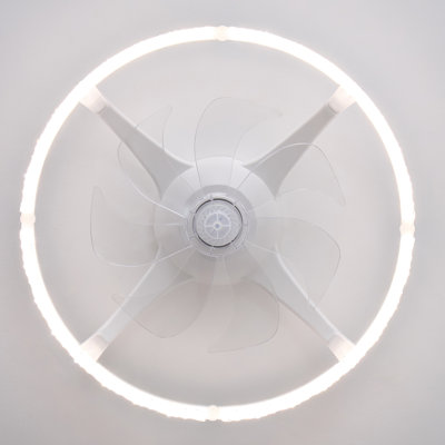 Petit ventilateur de plafond encastré moderne de 20 po avec lumière DEL et télécommande Smart App