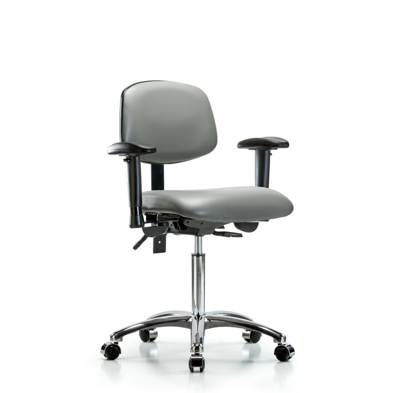 Ladacia Vinyl Task Chair, Light Gray, Yes