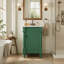 Meuble-lavabo moderne autoportant de 45,7 cm avec lavabo, armoire de rangement avec porte, meuble-lavabo simple pour petits espaces, tablette réglable