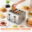SUPERLEX 4-Slice Toaster 1600W Brushed Stainless Steel with Wide Slots | 7 Browning Settings, Defrost, Reheat & Cancel Functions, Removable Crumb Tray for Bread, Baguette & Artisan Loaf, Silver