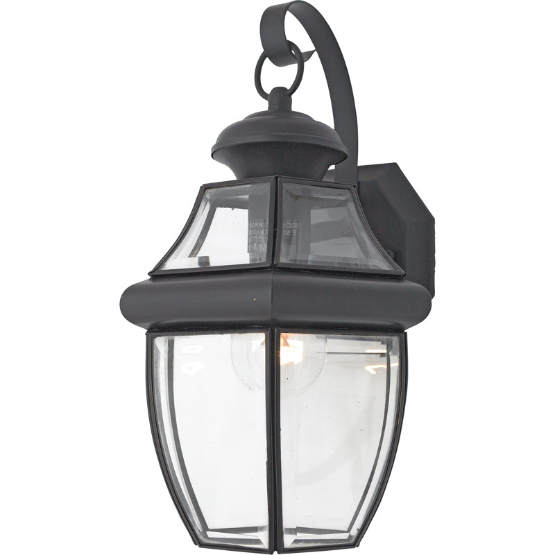 Lanterne murale d'extérieur biseautée Newbury, Noir mystique, l 8 po x H 14 po x P 8 po