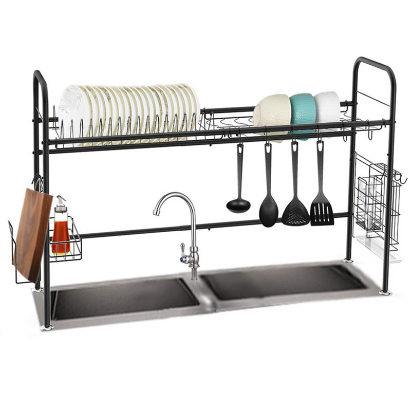 Égouttoir à vaisselle en acier inoxydable NEX, Noir, H 24,5 po x l 37 po x P 9,8 po