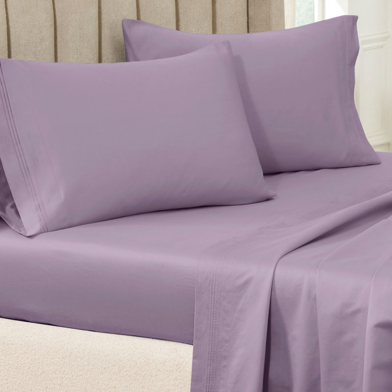 Ensemble de taies d'oreiller de couleur unie en coton égyptien certifié 650 fils Aldin, Standard, Glycine